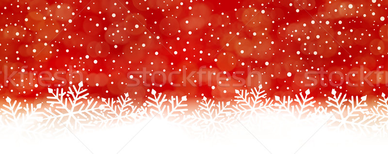 Abstract red snowflake background, panorama Stock photo © wenani
