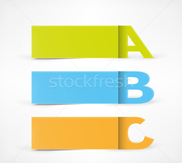Opció bannerek szett három kártyák különböző Stock fotó © wenani