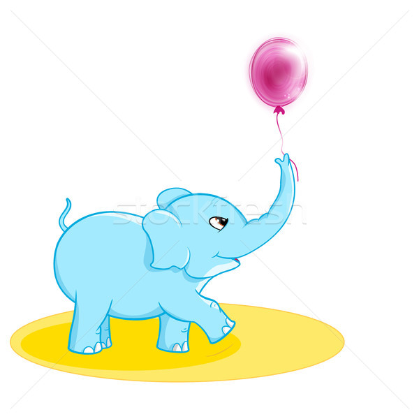 Cute elephant with ballon Stock photo © wenani