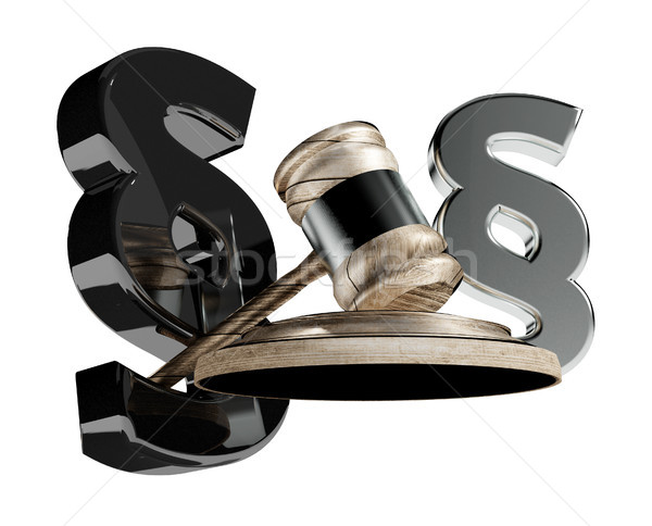 paragraph law and wooden judge gavel 3d-illustration Stock photo © Wetzkaz