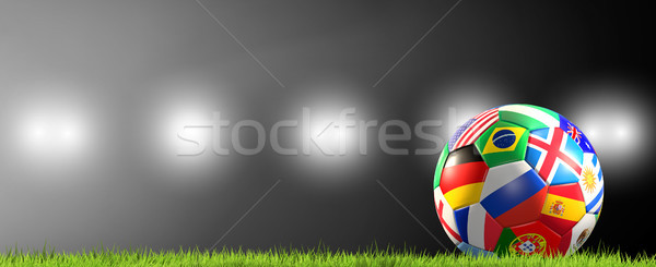 soccer ball flags Russia 3d rendering Stock photo © Wetzkaz