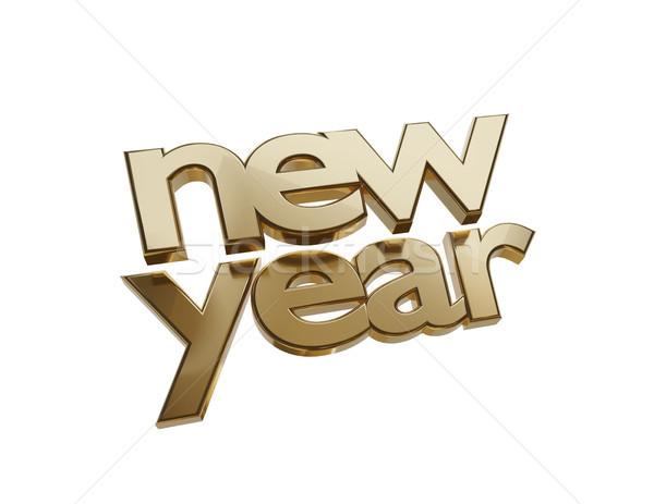 new year symbol golden bold letters 3d-illustration Stock photo © Wetzkaz