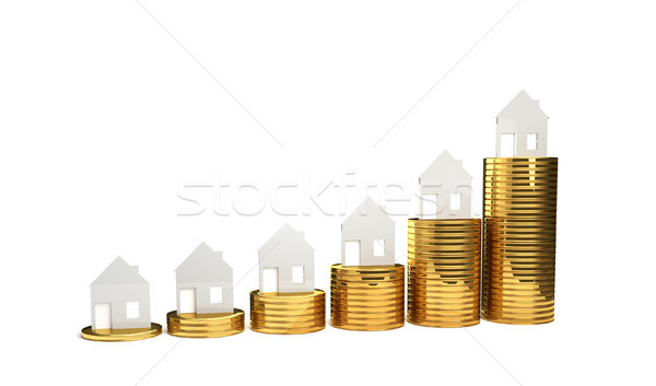 Maison 3d illustration affaires argent [[stock_photo]] © Wetzkaz