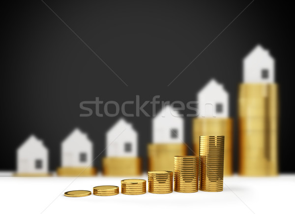 rising house prices 3D illustration Stock photo © Wetzkaz