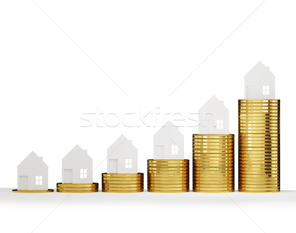 Maison 3d illustration affaires argent [[stock_photo]] © Wetzkaz