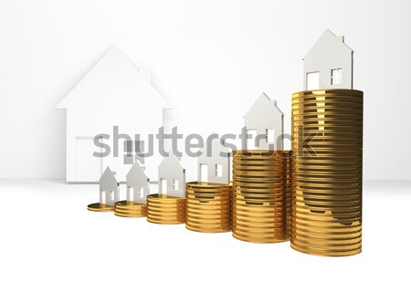 increase house 3D illustration Stock photo © Wetzkaz