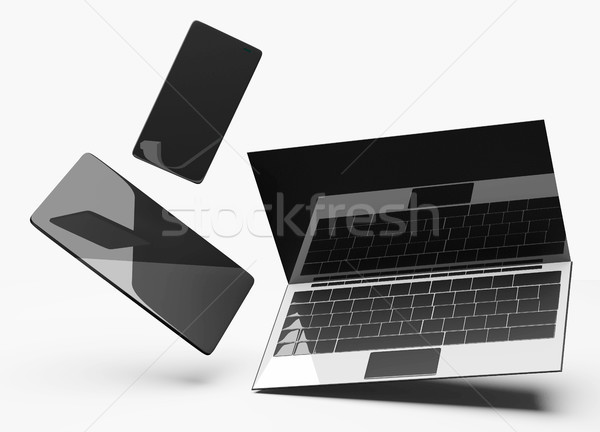 Portable bureau smartphone portable web [[stock_photo]] © Wetzkaz