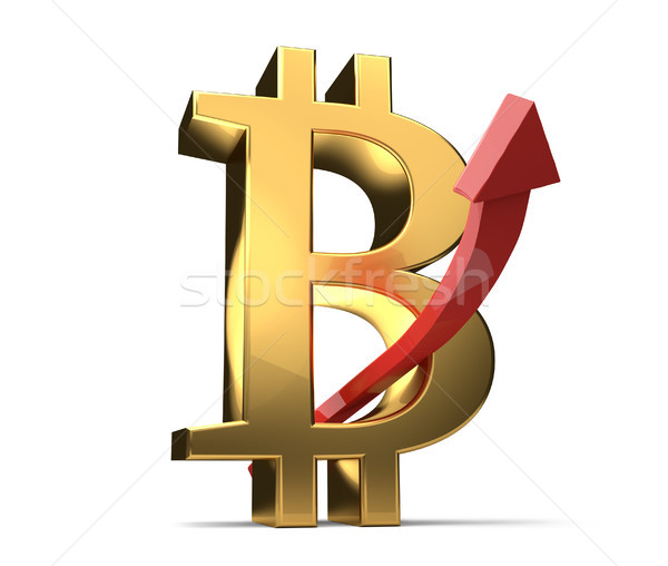 Bitcoin high increase 3D illustration Stock photo © Wetzkaz
