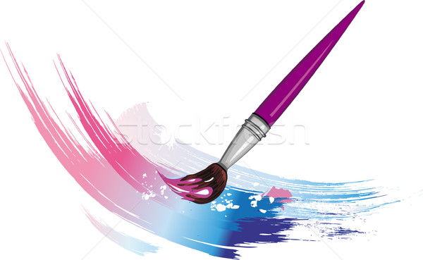 Pincel pintura salpicaduras arte color tinta Foto stock © Wikki