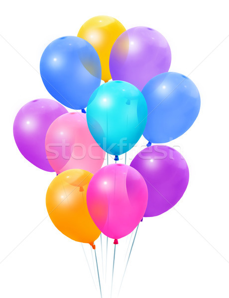 Globos blanco cumpleanos naranja espacio Foto stock © Wikki