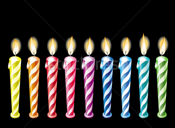 Bougies d'anniversaire feu anniversaire anniversaire décoration lumineuses [[stock_photo]] © Wikki