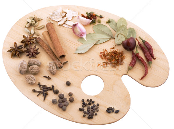 Various spices on the palette. Stock photo © Wikki