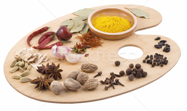 Various spices on the palette. Stock photo © Wikki