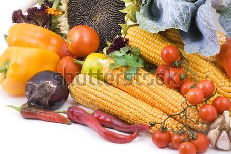 Basket with vegetables on meadow Stock photo © Wikki