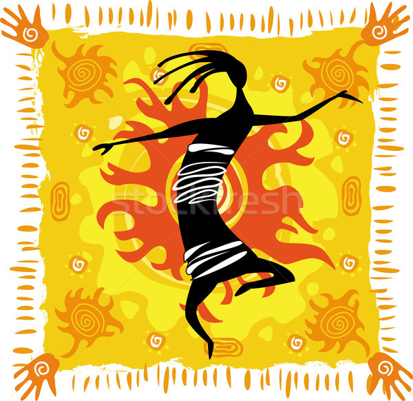 Dancing figure on an orange background Stock photo © Wikki