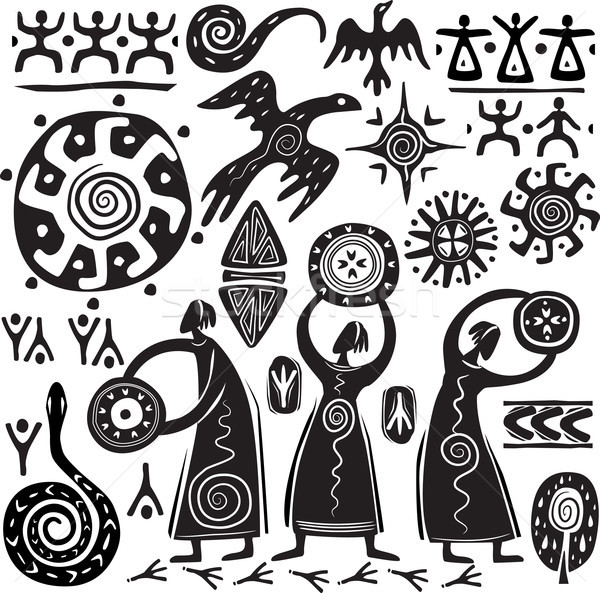 Elements for designing primitive art Stock photo © Wikki