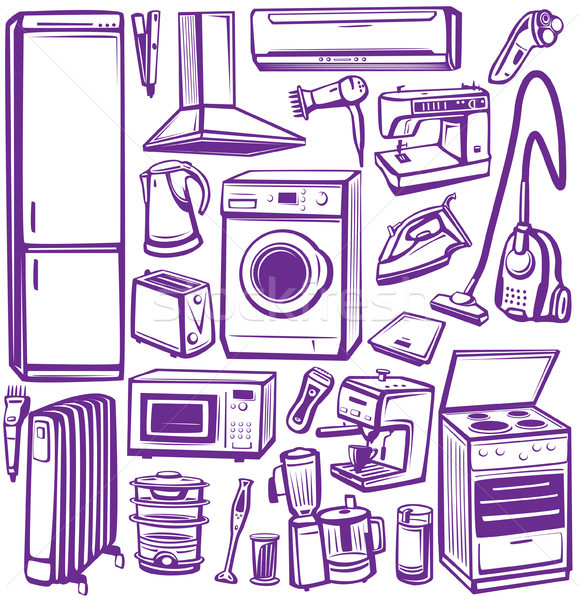 Set of household appliances Stock photo © Wikki