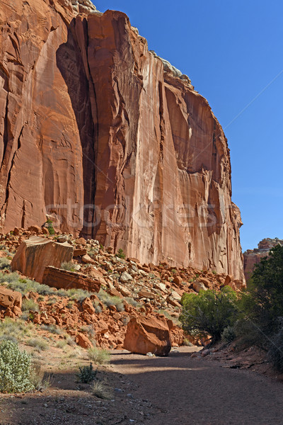 Stock fotó: Piros · kő · szirt · emelkedő · kanyon · padló