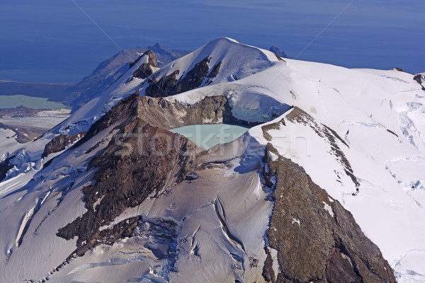 Foto stock: Lago · ativo · vulcão · Alasca · península · água