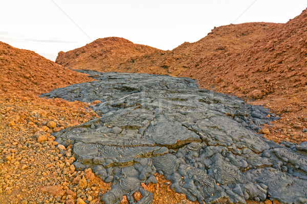 Black Lava Flow on Red Volcanic Ash Stock photo © wildnerdpix