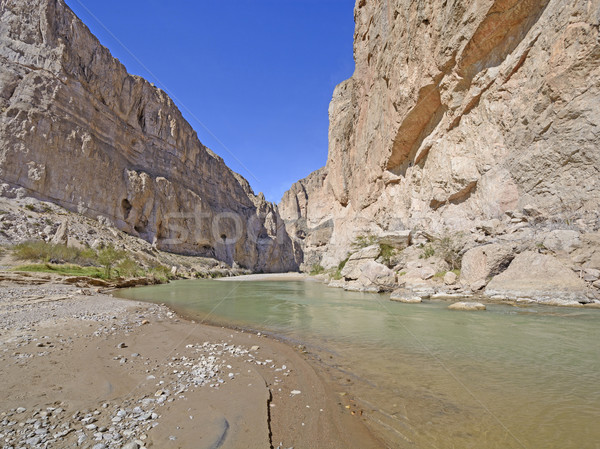 Stock photo: Desert River Entering a Remote Canyon