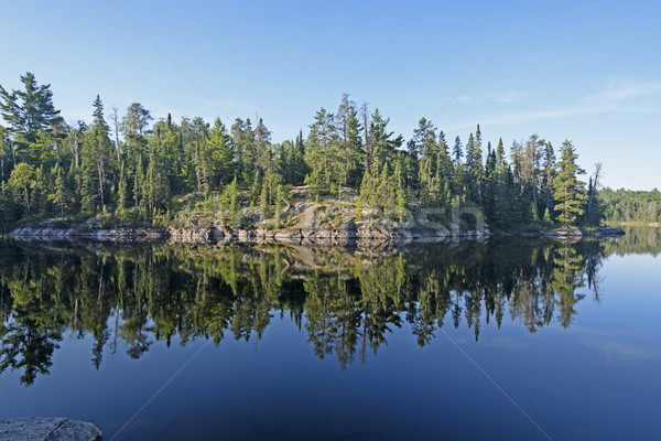 Matin réflexions canot pays lac parc [[stock_photo]] © wildnerdpix