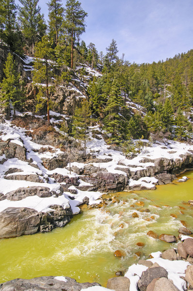Berg Stream Frühling Schnee Fluss Colorado Stock foto © wildnerdpix