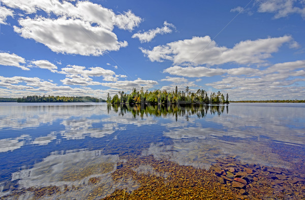 Sunny Reflections on a Clear Lake Stock photo © wildnerdpix