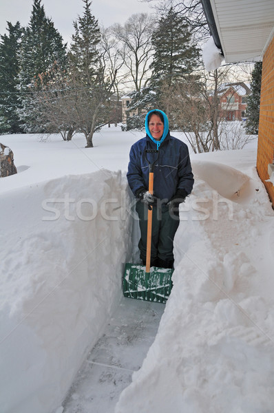 Shoveling out after a Winter Snow Storm Stock photo © wildnerdpix
