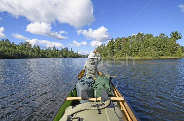 Paddling on a Wilderness Lake Stock photo © wildnerdpix