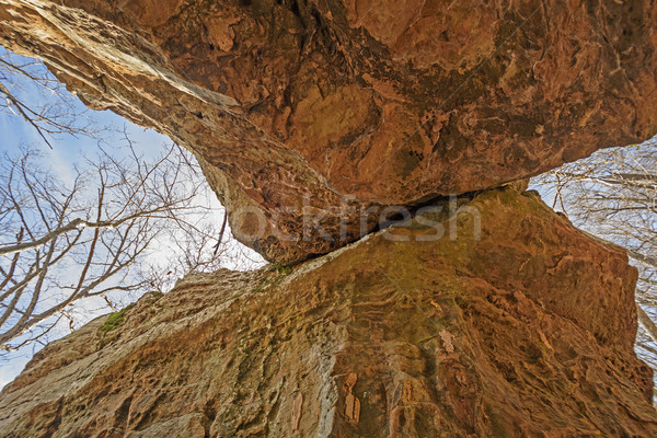 Looking up into a Natural Bridge Stock photo © wildnerdpix