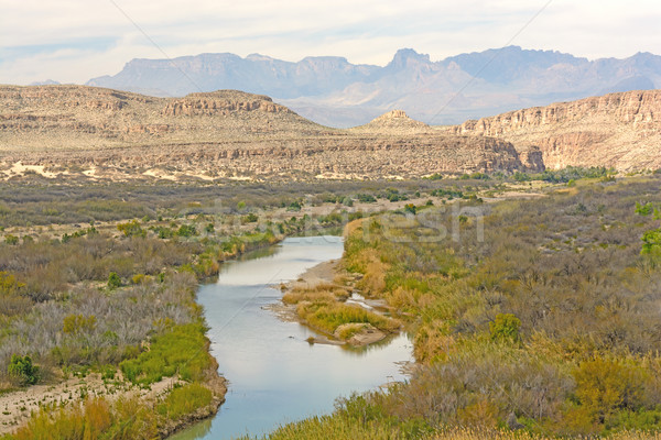 Stock photo: Meandering River Through a Desert Canyon