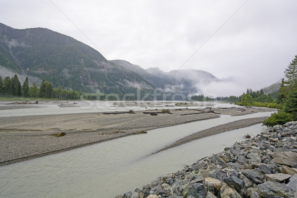 Fog and Mist on a Glacial Valley Stock photo © wildnerdpix
