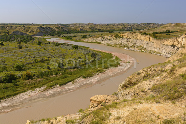 Modderig rivier weinig Missouri water panorama Stockfoto © wildnerdpix