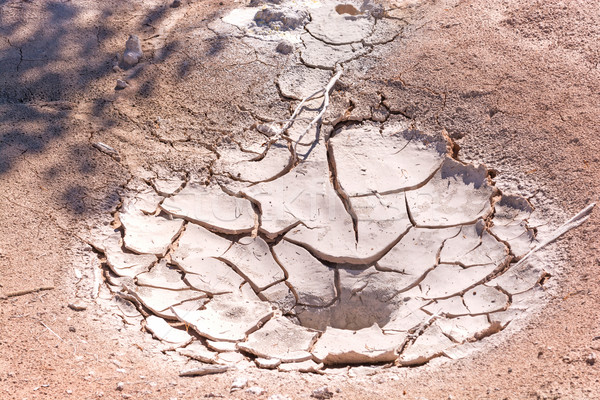 Dried up mud pot in a geothermal area Stock photo © wildnerdpix