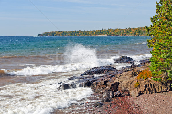 Rocks and Waves on the Great Lakes Stock photo © wildnerdpix