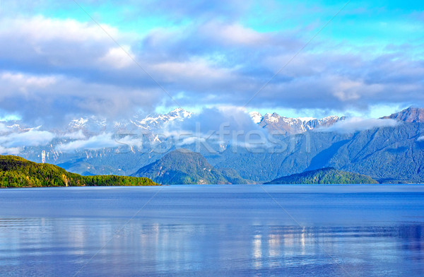 Stock photo: Morning and clouds and mountains in the Fiordlands