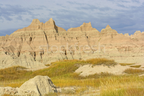 Colorful Badlands Formations Against Stormy Skies Stock photo © wildnerdpix