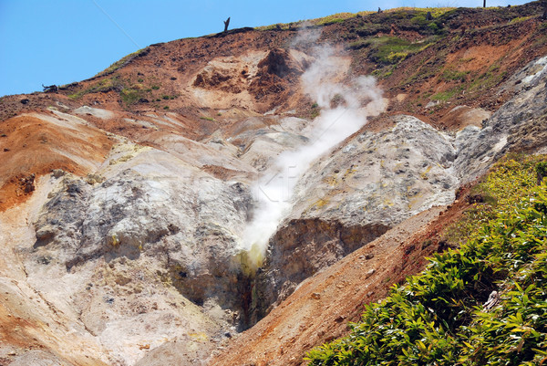 Banho termal Japão montanha vulcão vapor ao ar livre Foto stock © wildnerdpix