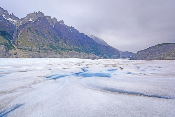 Naar beneden te kijken gletsjer grijs park ijs bergen Stockfoto © wildnerdpix
