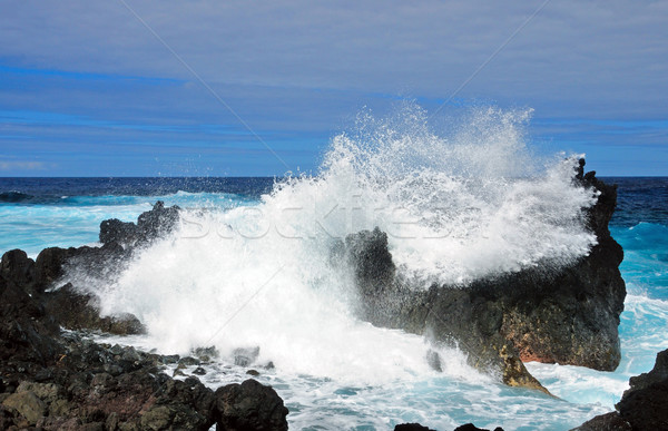 Stock photo: Waves Crashing on the Hawaiian Coast