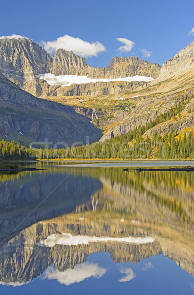 Tôt le matin automne réflexions montagne lac glacier Photo stock © wildnerdpix