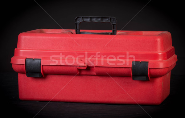 Stock foto: Rot · Werkzeugkasten · schwarz · Bau · Arbeit · Feld