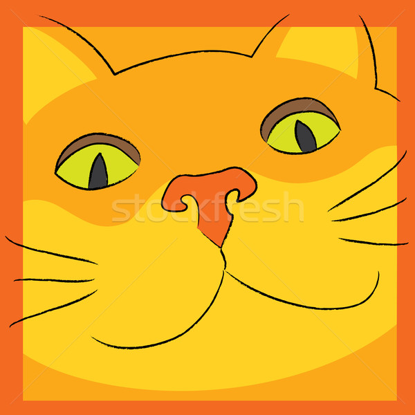 Cat sorridere arancione faccia guardando eps Foto d'archivio © wingedcats