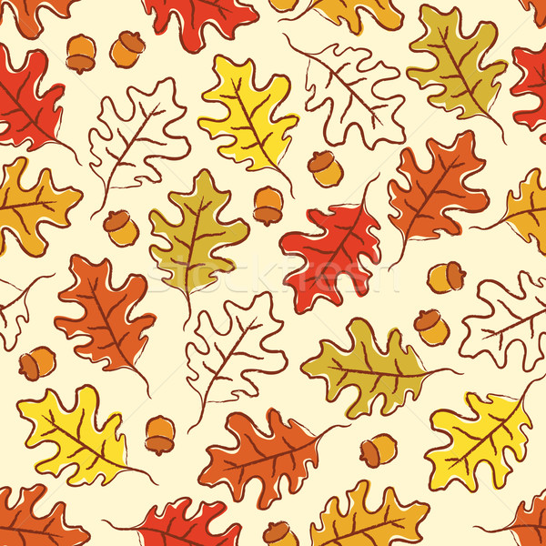 Oak leaves seamless pattern. Stock photo © wingedcats