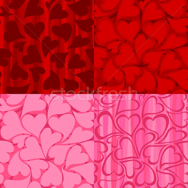 Stock fotó: Valentin · nap · minták · négy · különböző · végtelenített · szívek