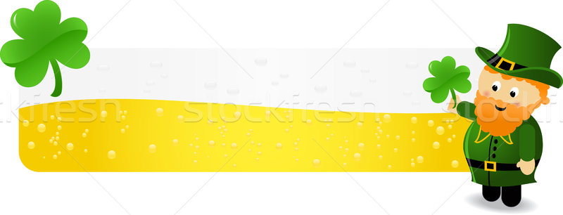 Bier Banner Kobold shamrock abstrakten grünen Stock foto © wingedcats