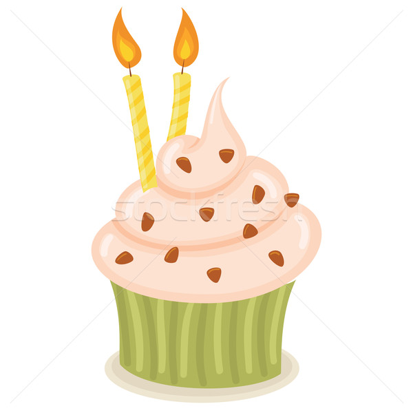 Compleanno candele isolato illustrazione cioccolato Foto d'archivio © wingedcats