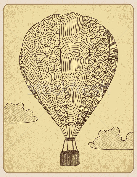 Stockfoto: Luchtballon · ingericht · hemel · textuur · frame
