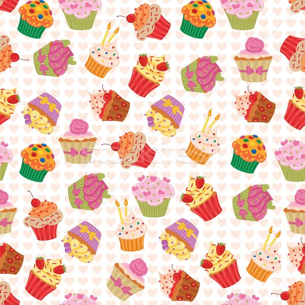 Seamless Cupcakes Stock photo © wingedcats